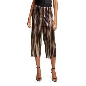 Alice + Olivia Elba Metallic Wide Leg Ankle Pants